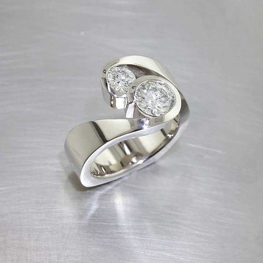 Retro Silver Zirconia Adjustable Ring