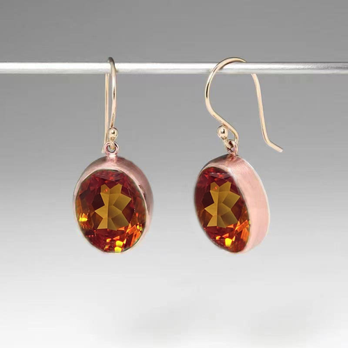 Antique Inlaid Garnet Glass Earrings