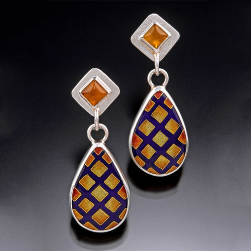 Retro Orange Drop Earrings