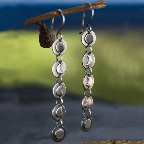 Retro Hanging Moon Earrings
