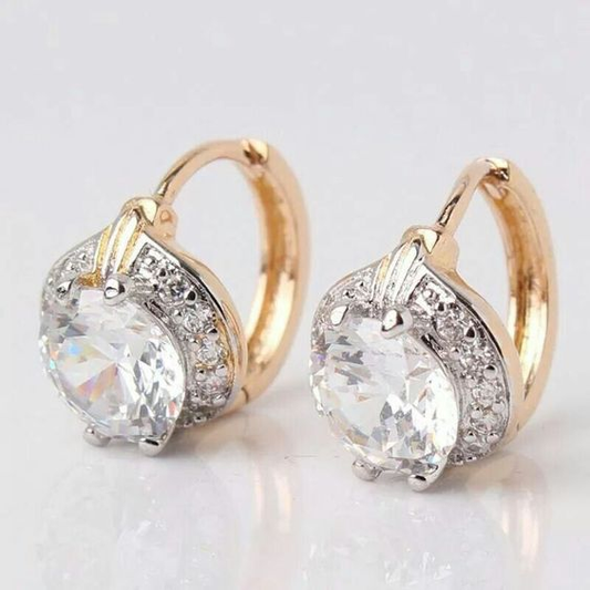 Retro Gold and Glass Earrings