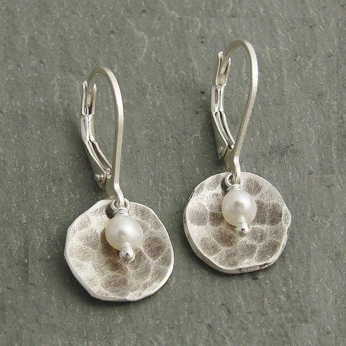 Classic Round Pearl Silver Earrings