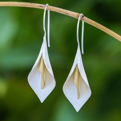 Retro Lotus Drop Earrings
