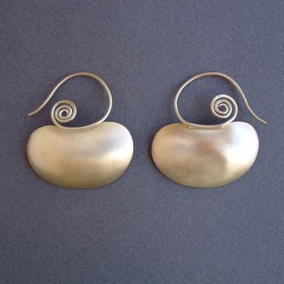 Retro Silver Spiral Bead Earrings