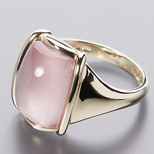 Retro Square Pink and Gold Ring