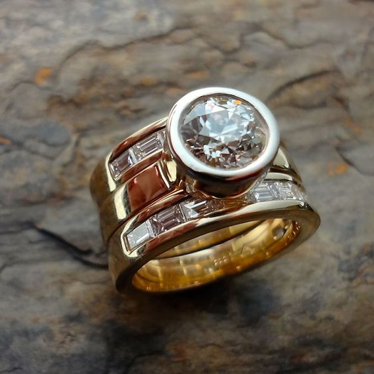 Retro Multi-Layered Glass Ring
