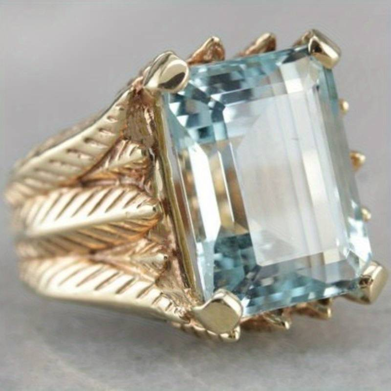 Antique Blue Glass Ring with Gold Accents