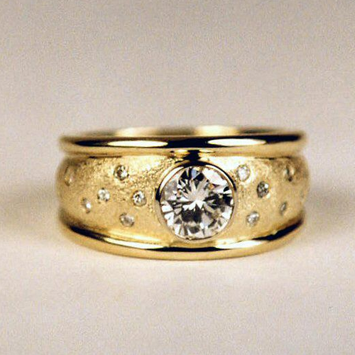 Retro Gold and Crystal Ring