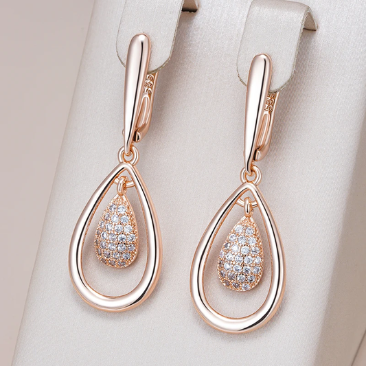Chic Hollow Drop Earrings with a Shimmering Finish