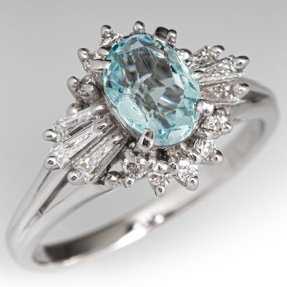 Antique-Inspired Silver Plated Ring with Blue Crystal
