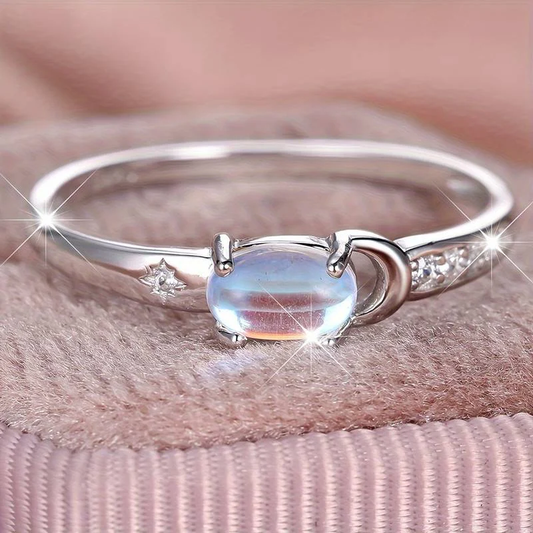 Antique Silver Ring with Crystal Accents