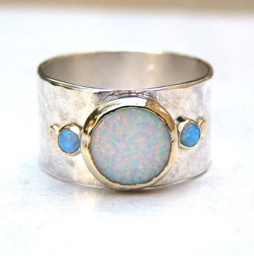 Antique Silver Ring with Opal Gemstone