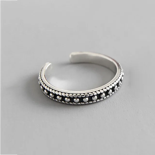Classic Silver Beaded Ring