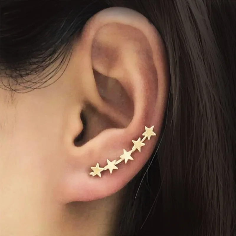 Retro Gold Star Earrings
