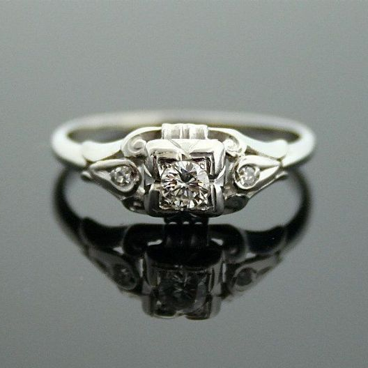 Classic Silver Ring with Vintage Crystal and Zirconia Accents