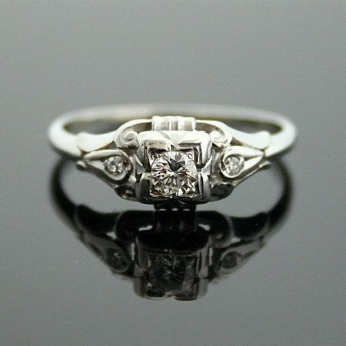 Classic Silver Ring with Vintage Crystal and Zirconia Accents