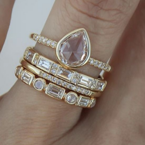 Retro Oval Glass Ring Collection