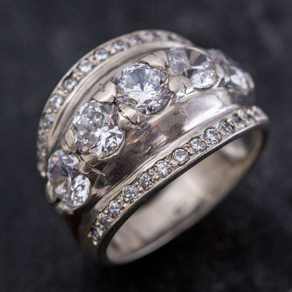 Retro Shiny Silver Ring