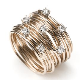 Retro Gold Layered Zirconia Ring