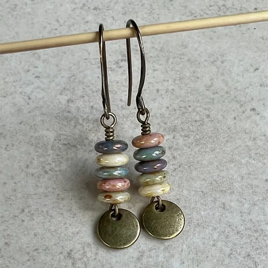 Retro Drop Stone Earrings