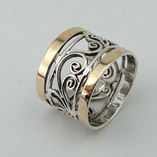 Antique Silver and Gold Hollow Ring