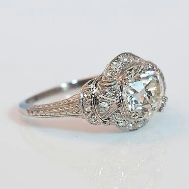 Classic Silver Ring with White Crystals