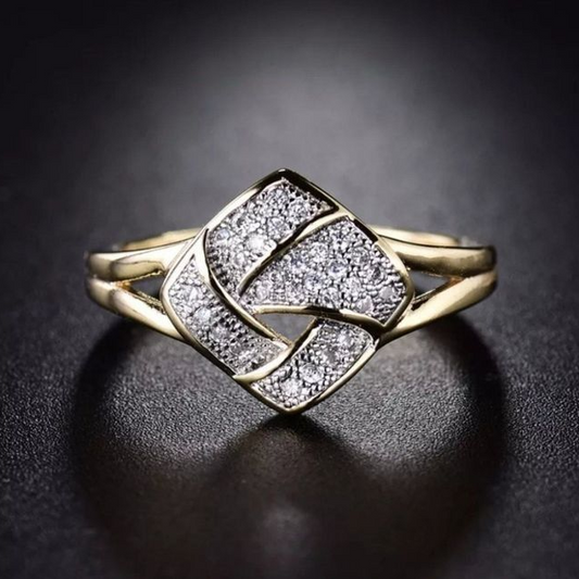 Retro Radiant Gold Symbol Ring