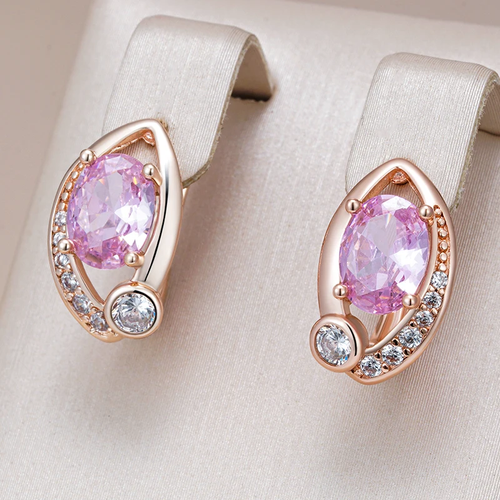 Chic Pink Glass Drop Earrings