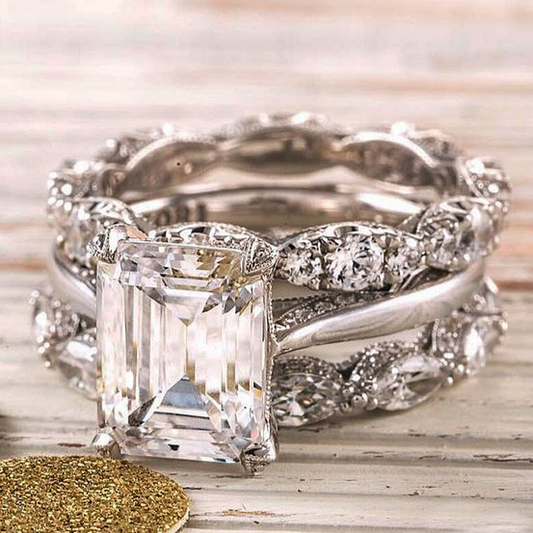 Retro Silver Shimmer Layered Ring