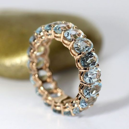 Antique Gold Ring with Inlaid Blue Glass