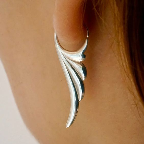 Retro Silver Wing Earrings
