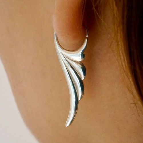 Retro Silver Wing Earrings