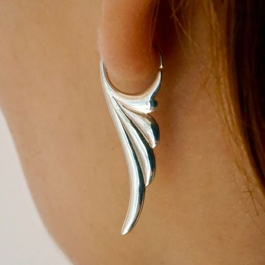 Retro Silver Wing Earrings