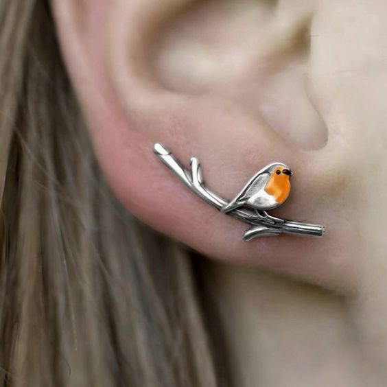 Retro Silver Bird Earrings