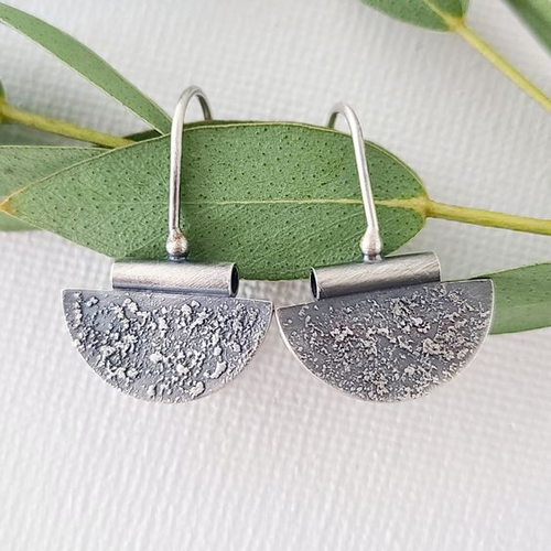 Classic Silver Crest Earrings