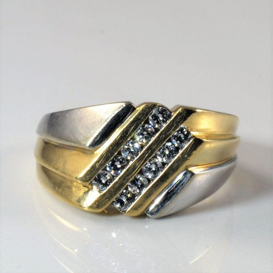 Classic Gold and Silver Zirconia Ring