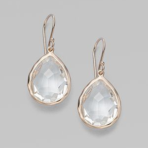 Classic White Crystal Dangle Earrings