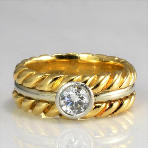 Retro Gold Knotted Zirconia Ring