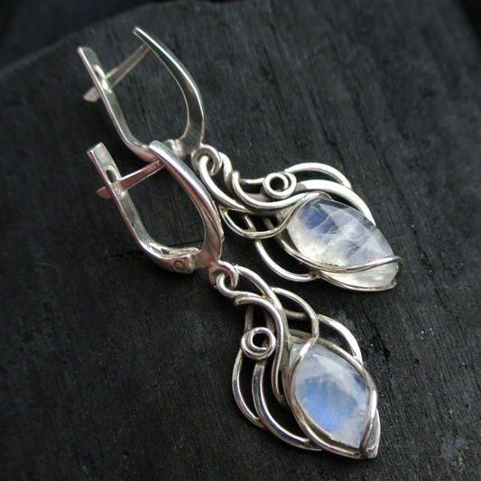 Classic White Opal Drop Earrings