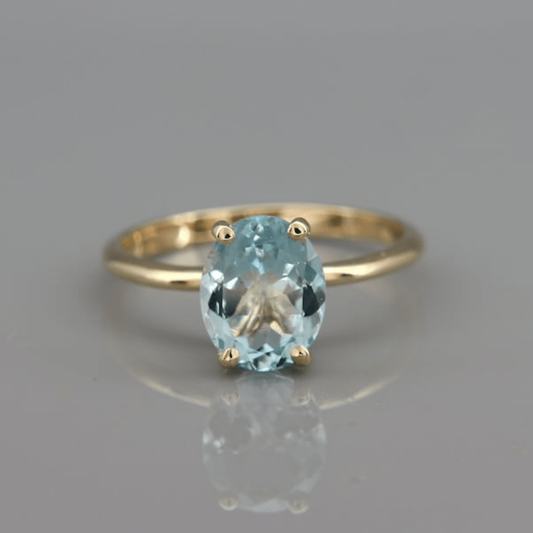 Antique Gold Ring with Blue Crystal Accent