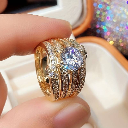 Classic Golden Sparkling Rings