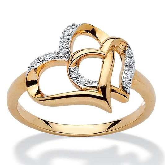 Retro Knotted Zirconia Gold Ring
