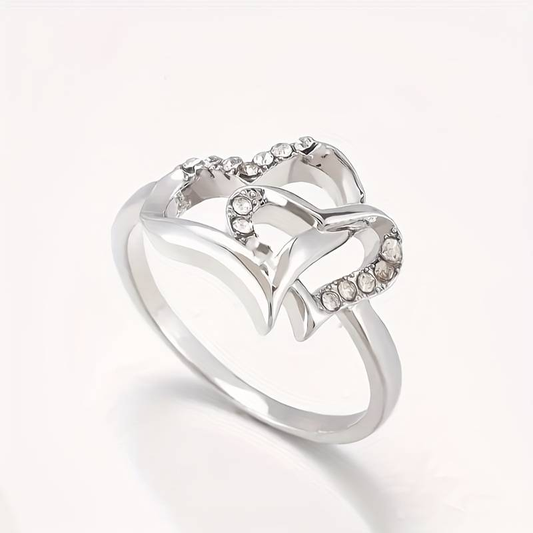 Retro Knotted Zirconia Silver Ring
