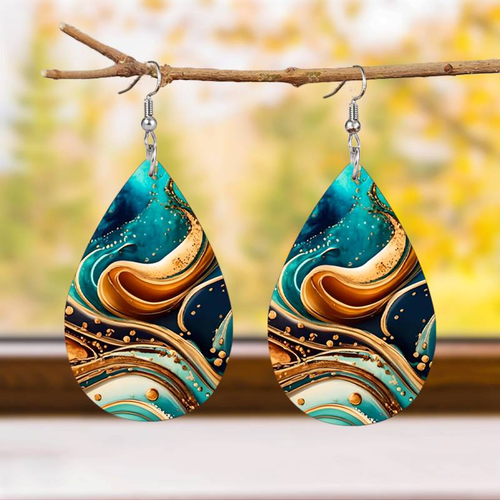 Retro Colorful Chromatic Dangle Earrings