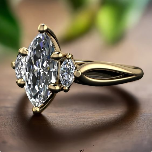 Antique Gold Ring with Crystal Accents