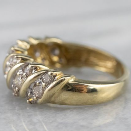 Retro Spiral Twisted Gold Ring