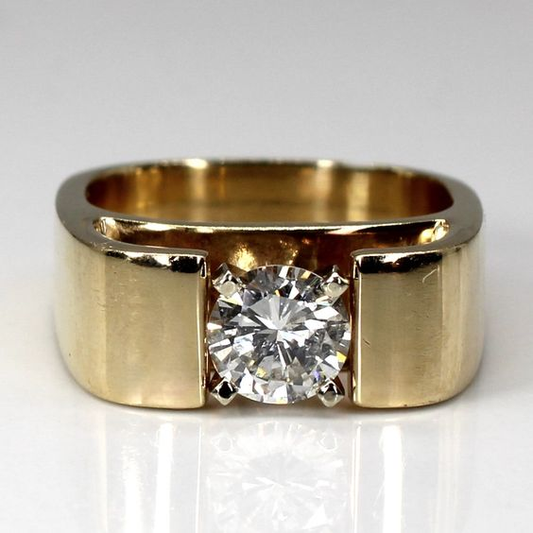 Retro Gold Open Ring with Inlaid Zirconia