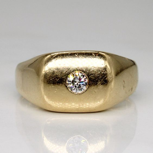 Retro Gold Ring with Pointed Glass Accent