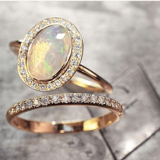 Retro Opal Radiant Ring Collection