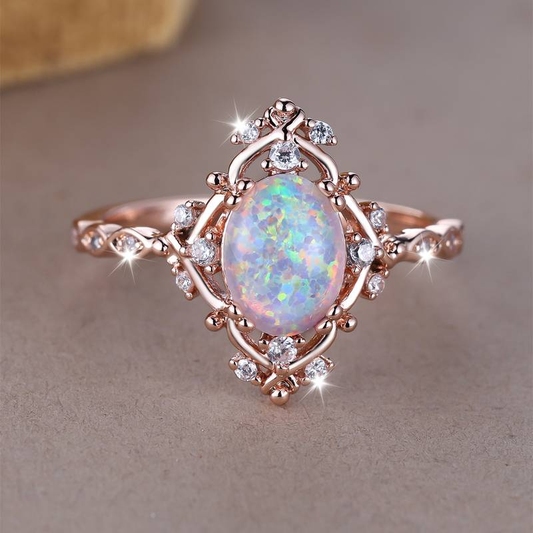 Classic Rose Gold Opal Ring